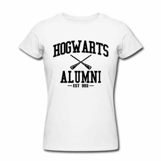 White Hogwarts Alumni White T-Shirt-Female