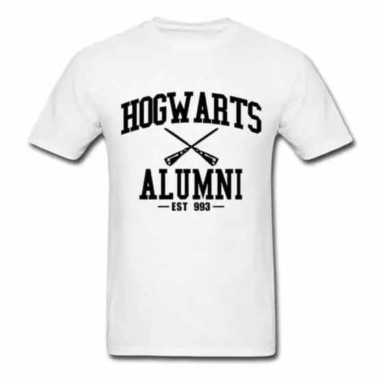 White Hogwarts Alumni White T-Shirt-Male