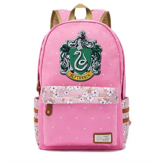 Hogwarts Houses Girl's school bag - Slytherin - Pink
