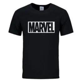 Black Marvel T-Shirt With White Logo