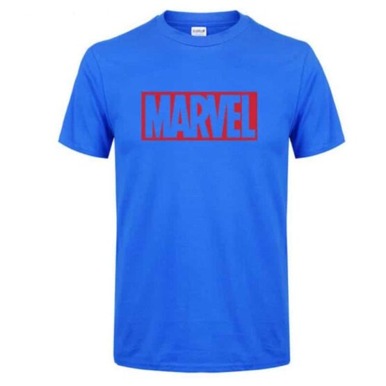 Blue Marvel T-Shirt With Red Logo
