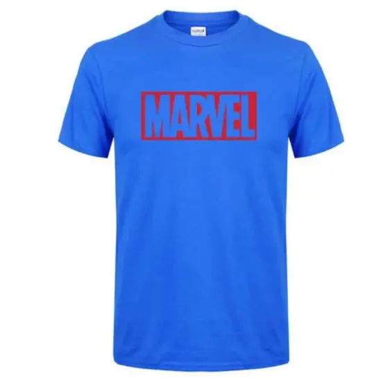 Blue Marvel T-Shirt With Red Logo