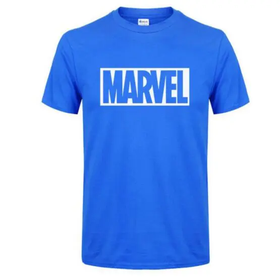 Blue Marvel T-Shirt With White Logo