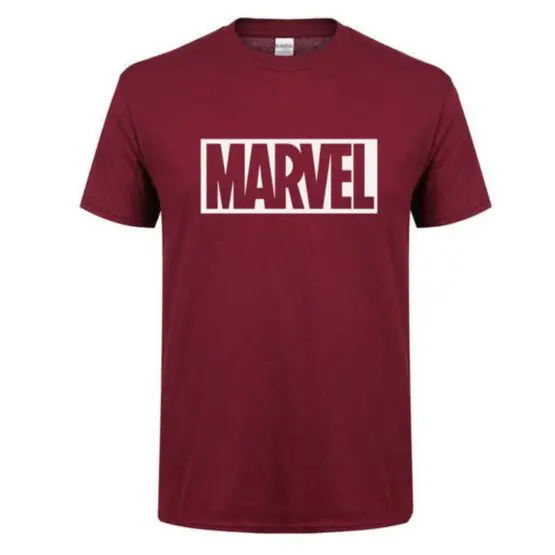 Burgundy Marvel T-Shirt With White Logo