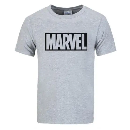 Grey Marvel T-Shirt With Black Logo