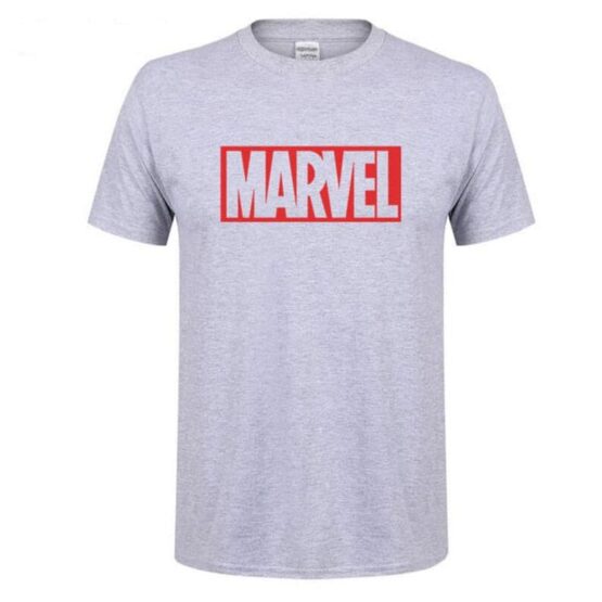 Grey Marvel T-Shirt With Red Logo