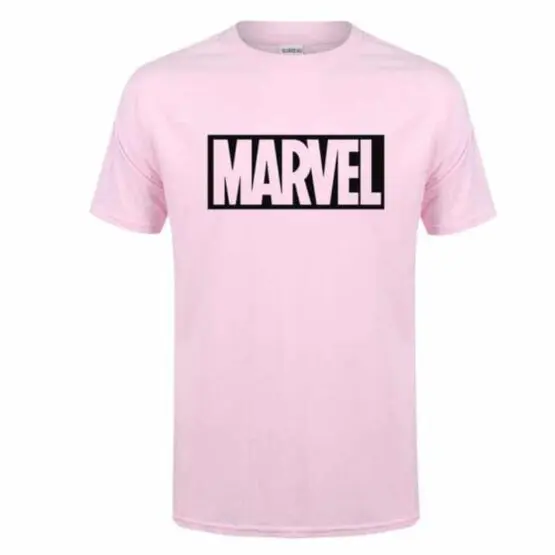 Pink Marvel T-Shirt With Black Logo