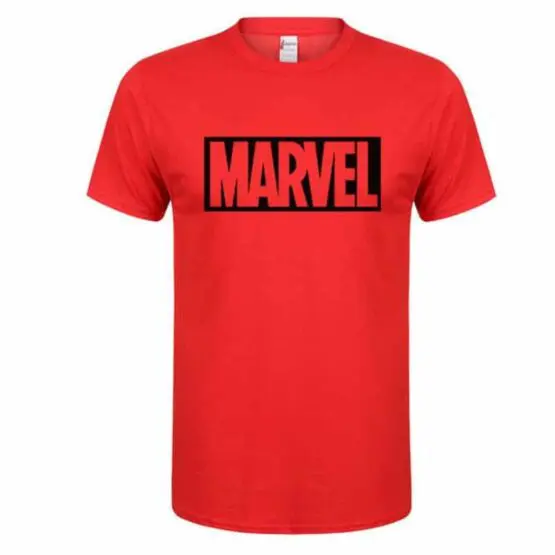 Red Marvel T-Shirt With Black Logo