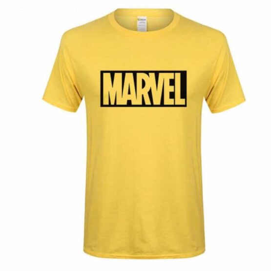 Yellow Marvel T-Shirt With Black Logo