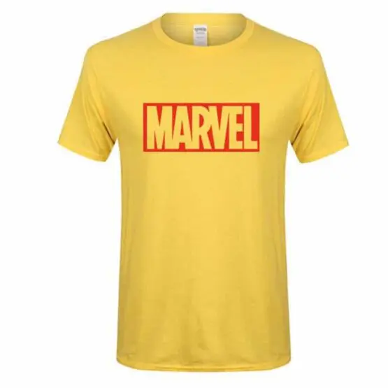 Yellow Marvel T-Shirt With Red Logo