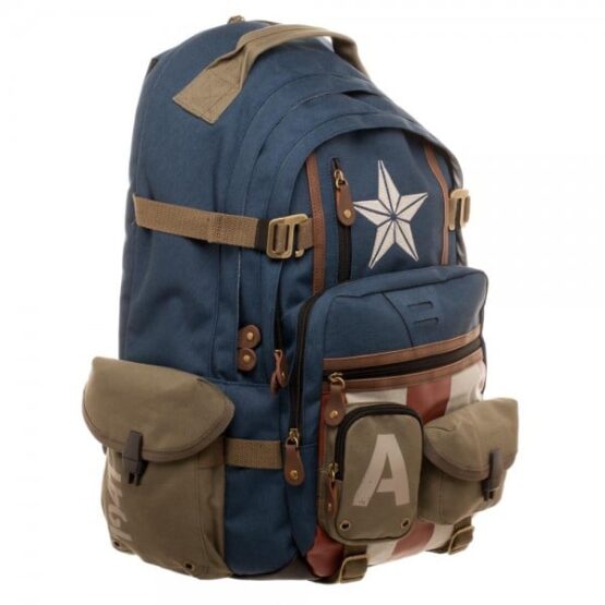 Captain America Stars and Straps Backpack view from the right side