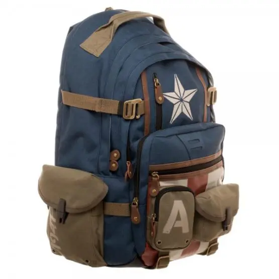 Captain America Stars and Straps Backpack view from the right side