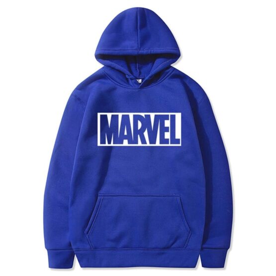 Marvel Hooded Sweatshirt - Hoodie in Blue with White Logo