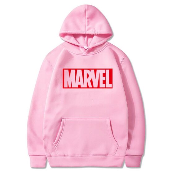 Marvel Hooded Sweatshirt - Hoodie in Pink with red Logo